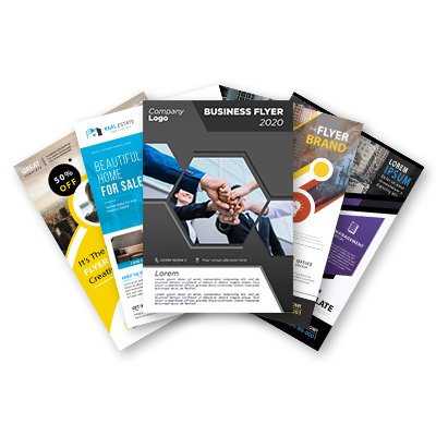 Fan of printed flyer designs