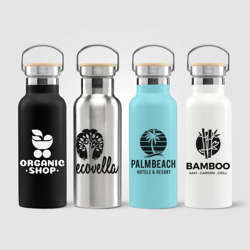 Bottles with bamboo lids
