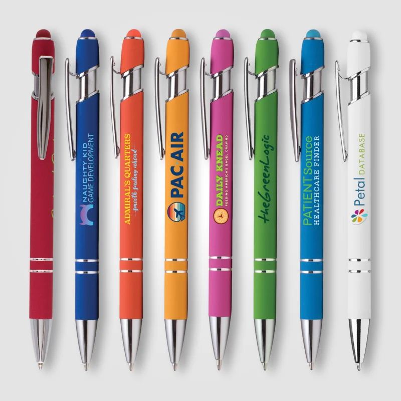 Metal pens printed with company logos
