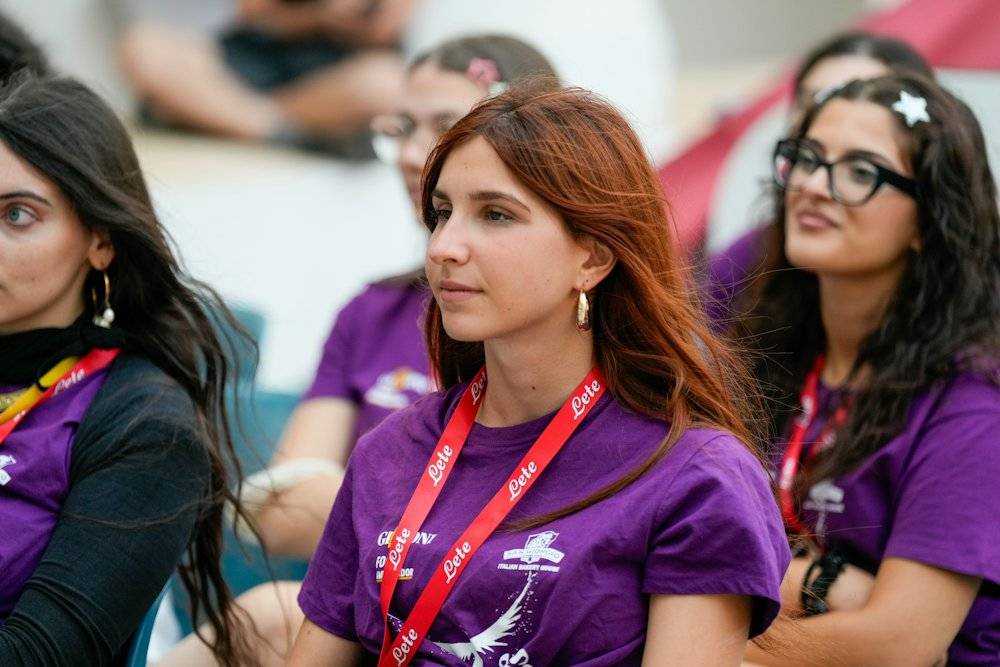 Event team in matching shirts and lanyards