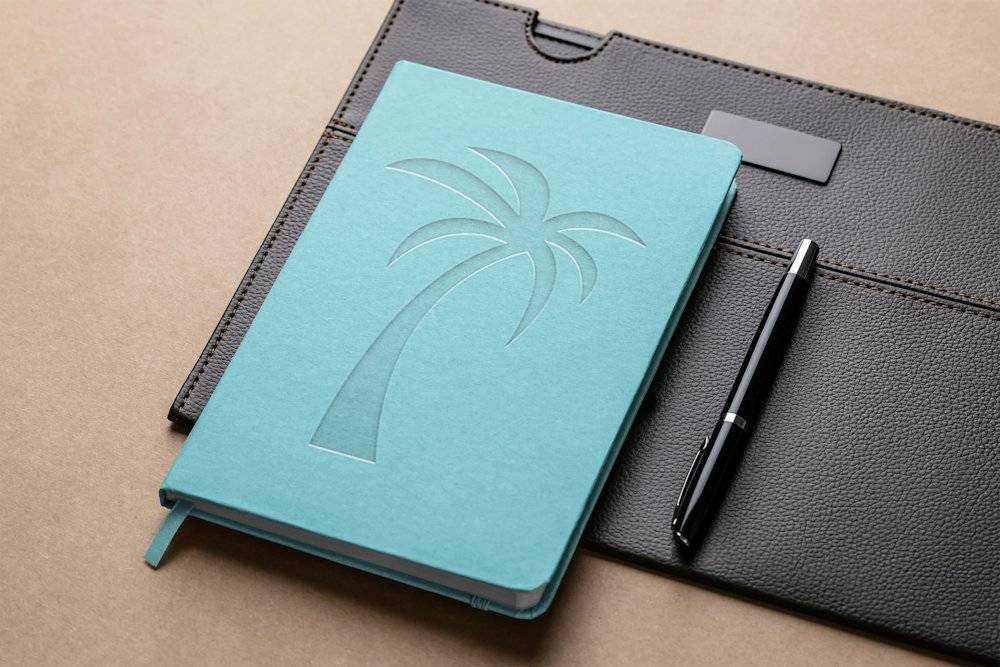 Debossed journal and pen