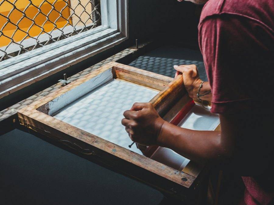 Screen printing a shirt by hand