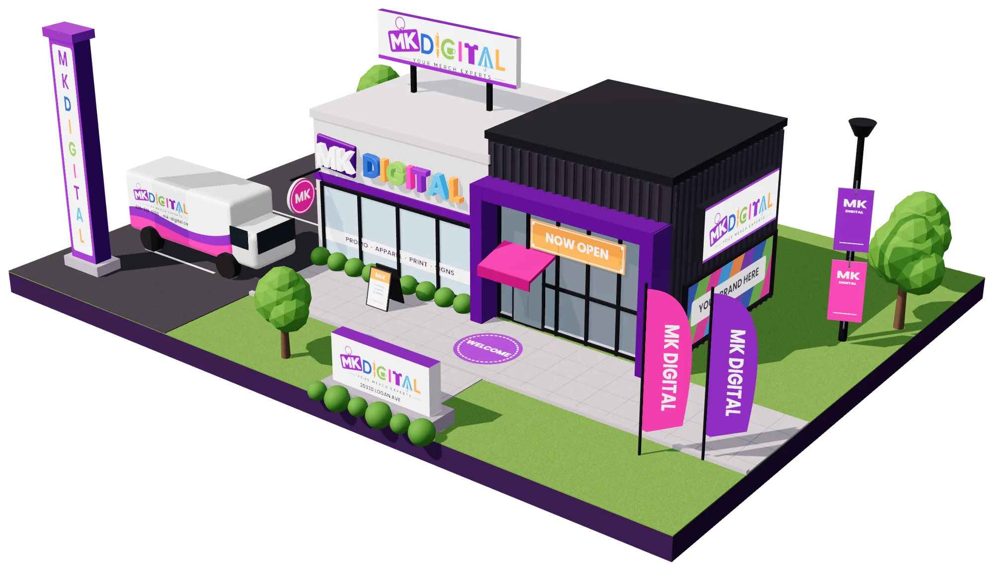 3D MK Digital storefront showing the types of signs we make